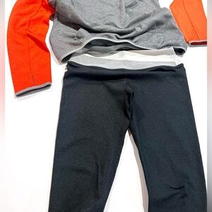 Lululemon Athletica Black and Gray active style leggings low rise runners